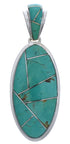 Genuine Sterling Silver Southwestern Turquoise Jewelry Pendant PX30728